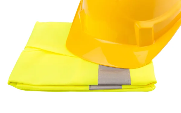 Giallo Hard Hat e Giallo Gilet riflettente — Foto Stock