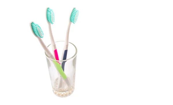 Cepillo de dientes en un vaso — Foto de Stock