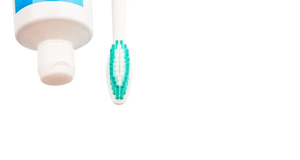 Toothbrush Toothpaste White Background — Stock Photo, Image