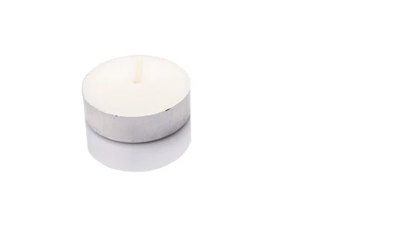 Piccole Tealights Sfondo Bianco — Foto Stock