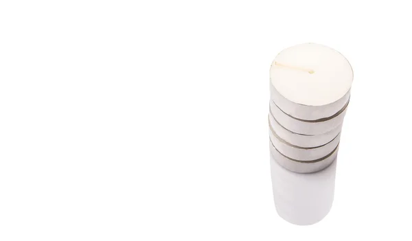 Kleine Teelichter Auf Weißem Hintergrund — Stockfoto