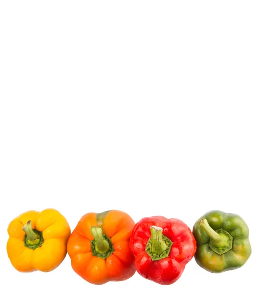 Groupe Différentes Couleurs Capsicum Sur Fond Blanc — Photo