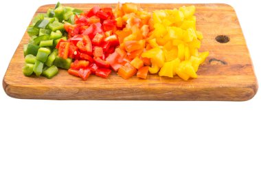 renkli doğranmış capsicums