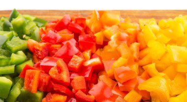 renkli doğranmış capsicums