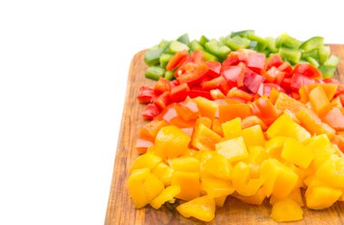 renkli doğranmış capsicums