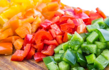 renkli doğranmış capsicums