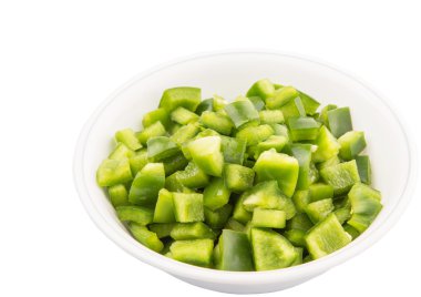 doğranmış yeşil capsicums