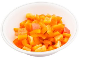 doğranmış portakal capsicums