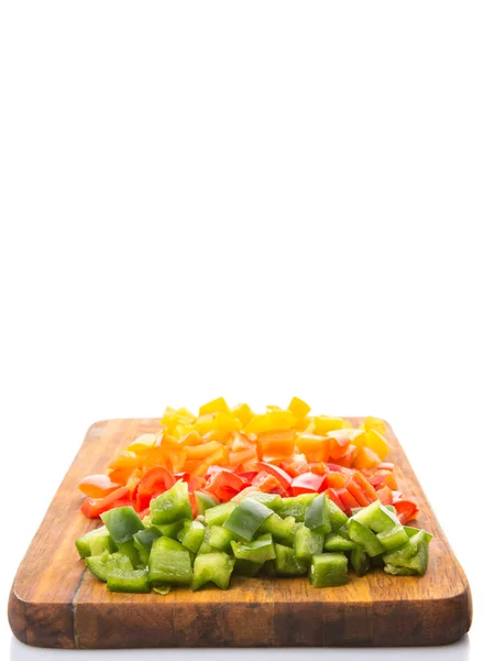 Colorful Chopped Capsicums — Stock Photo, Image