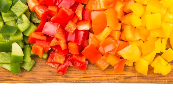 Kleurrijke gehakte paprika — Stockfoto