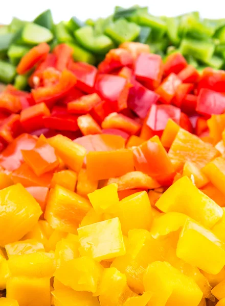 Chopped Colorful Capsicum — Stock Photo, Image