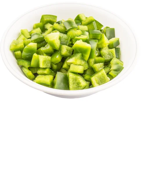 Chopped Green Capsicums — Stock Photo, Image