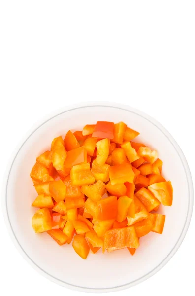 みじん切りのオレンジ色のピーマン — ストック写真