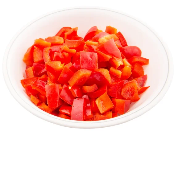 Chopped Red Capsicums — Stock Photo, Image