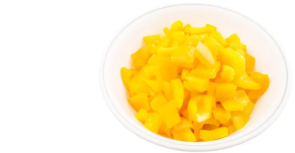 Chopped Yellow Capsicums — Stock Photo, Image