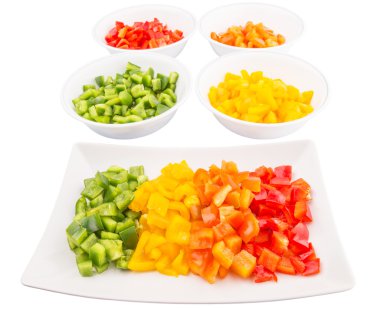 renkli doğranmış capsicums