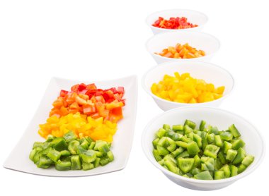 renkli doğranmış capsicums