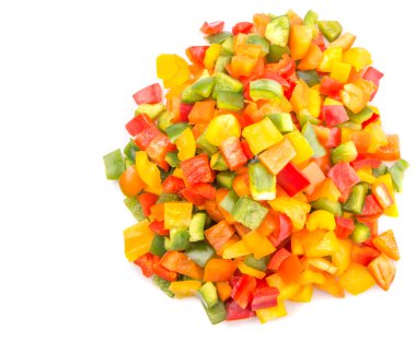 capsicums renkli mix doğranmış