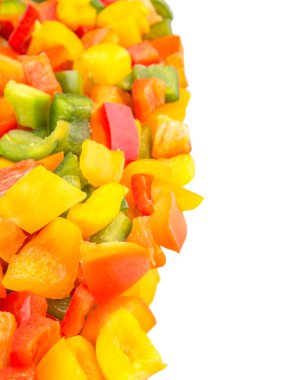 capsicums renkli mix doğranmış