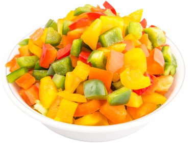 Mix renkli capsicums doğranmış