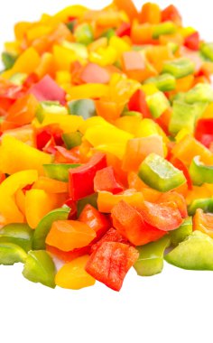 capsicums renkli mix doğranmış
