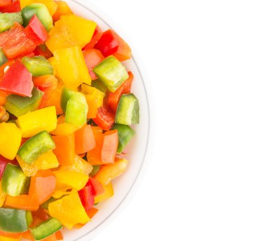 Mix renkli capsicums doğranmış