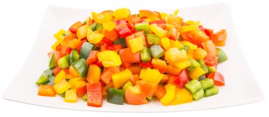 Mix renkli capsicums doğranmış