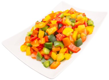 Mix renkli capsicums doğranmış