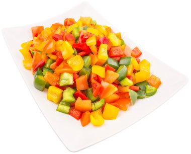 Mix renkli capsicums doğranmış