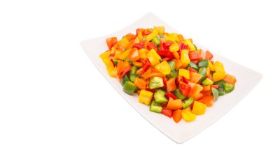 Mix renkli capsicums doğranmış
