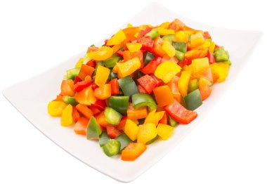 Mix renkli capsicums doğranmış