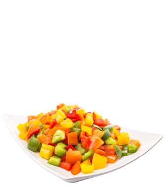 Mix renkli capsicums doğranmış