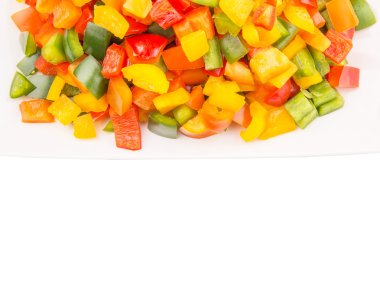 Mix renkli capsicums doğranmış