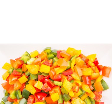 Mix renkli capsicums doğranmış
