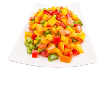 Mix renkli capsicums doğranmış