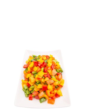 Mix renkli capsicums doğranmış