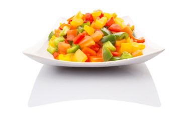 Mix renkli capsicums doğranmış