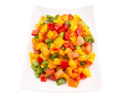 Mix renkli capsicums doğranmış
