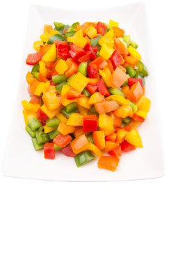 Mix renkli capsicums doğranmış