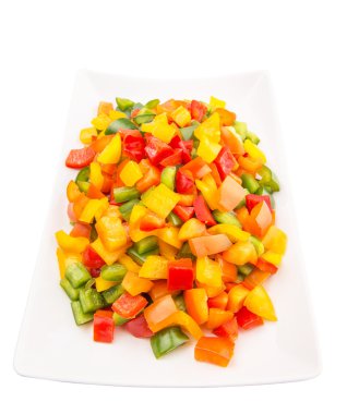 Mix renkli capsicums doğranmış