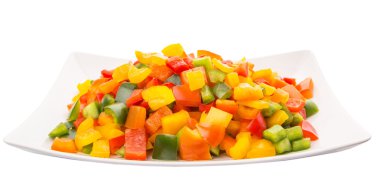 Mix renkli capsicums doğranmış