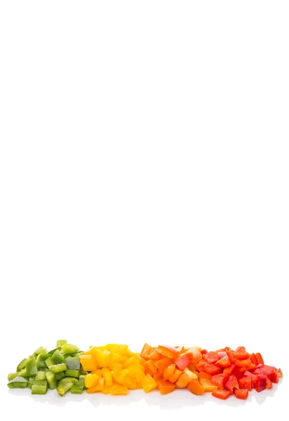 Nasekané barevná paprika — Stock fotografie