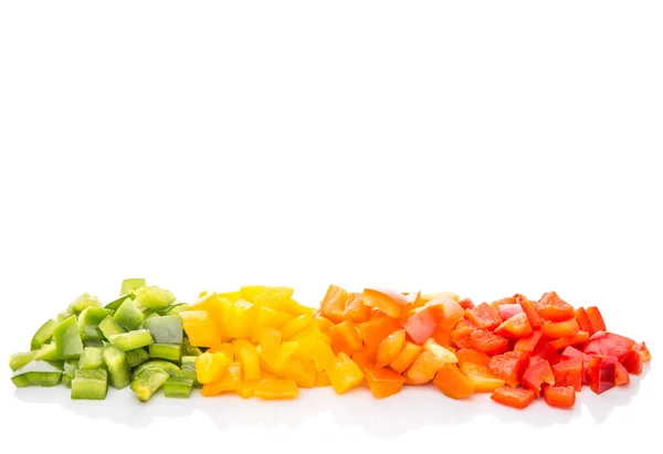Chopped Colorful Capsicum — Stock Photo, Image