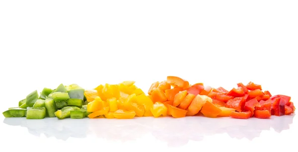 Chopped Colorful Capsicum — Stock Photo, Image