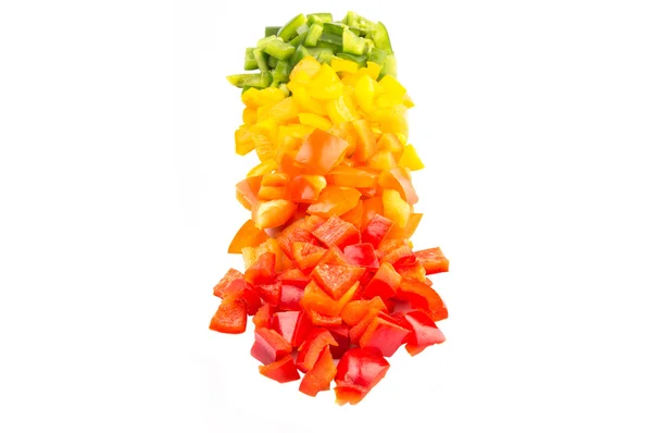 Chopped Colorful Capsicum — Stock Photo, Image