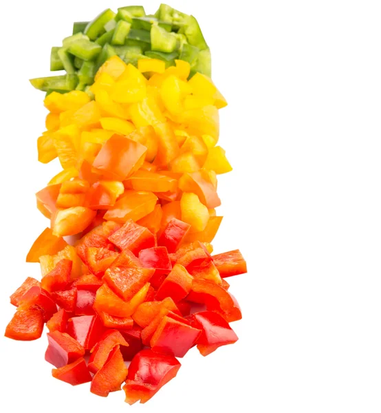 Close View Chopped Colorful Capsicum — Stock Photo, Image