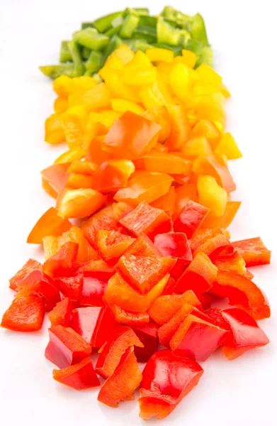 Close View Chopped Colorful Capsicum — Stock Photo, Image