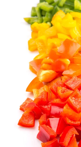 Close View Chopped Colorful Capsicum — Stock Photo, Image