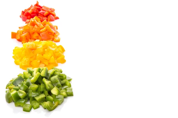 Heaps Of Chopped Colorful Capsicums — Stock Photo, Image