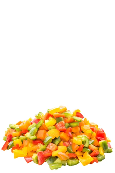 Kleurrijke mix gehakte paprika — Stockfoto